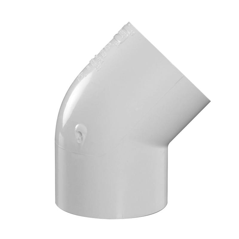 2-1/2" Schedule 40 White PVC Socket 45° Elbow