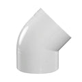 4" Schedule 40 White PVC Socket 45° Elbow