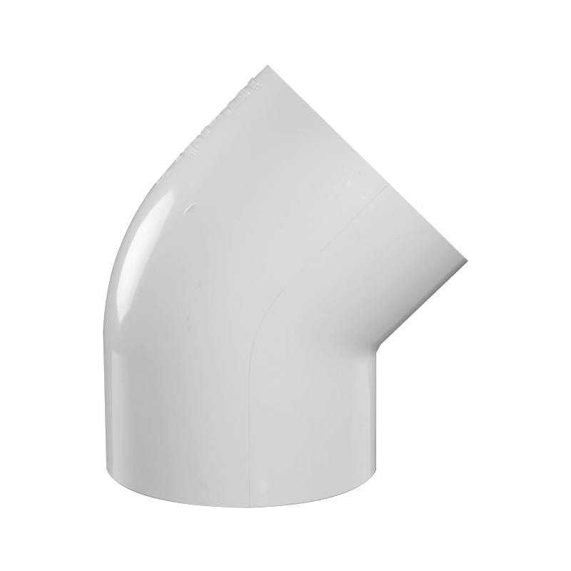 6" Schedule 40 White PVC Socket 45° Elbow