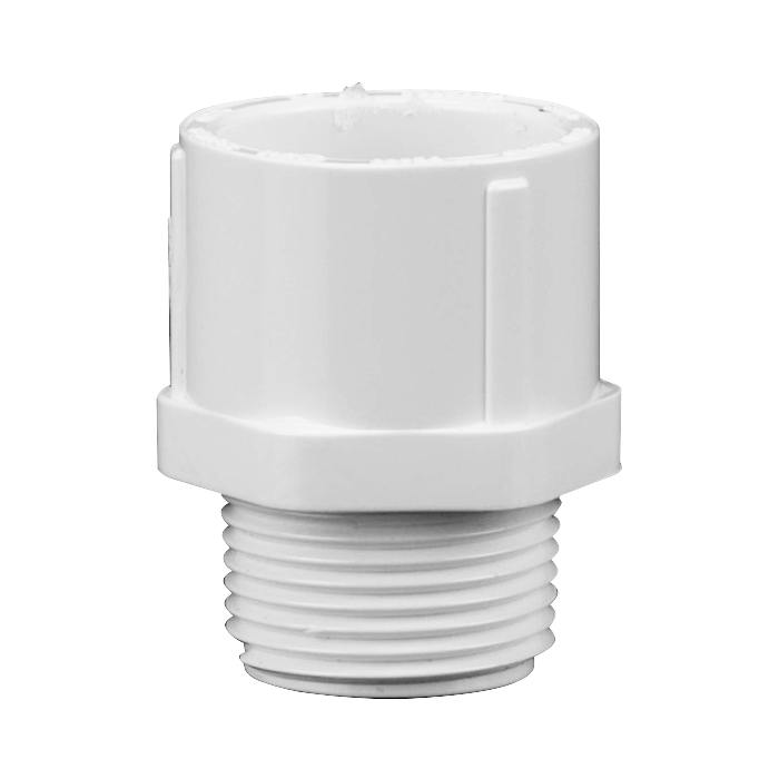 3/4" Schedule 40 White PVC MIPT x Socket Male Adapter
