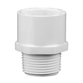 1" Schedule 40 White PVC MIPT x Socket Male Adapter