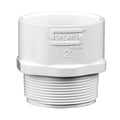 2" Schedule 40 White PVC MIPT x Socket Male Adapter