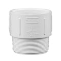 3" Schedule 40 White PVC MIPT x Socket Male Adapter