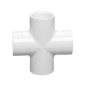 3/4" Schedule 40 White PVC Socket Cross