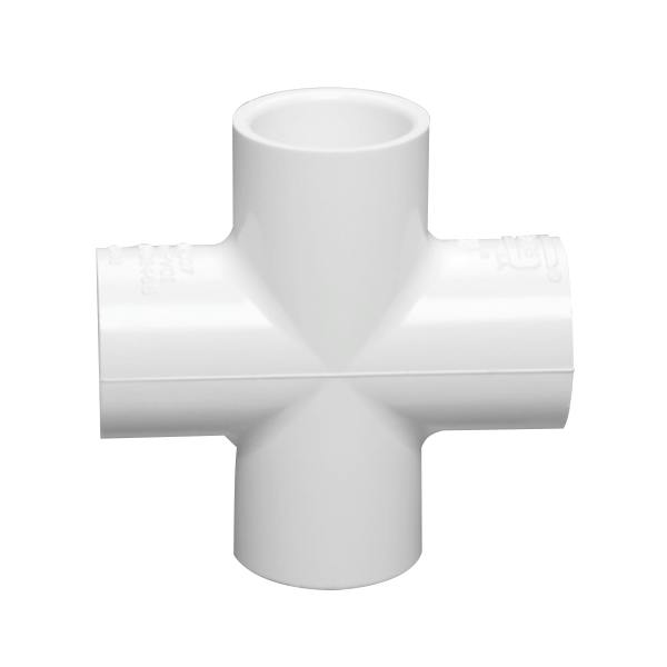 3/4" Schedule 40 White PVC Socket Cross