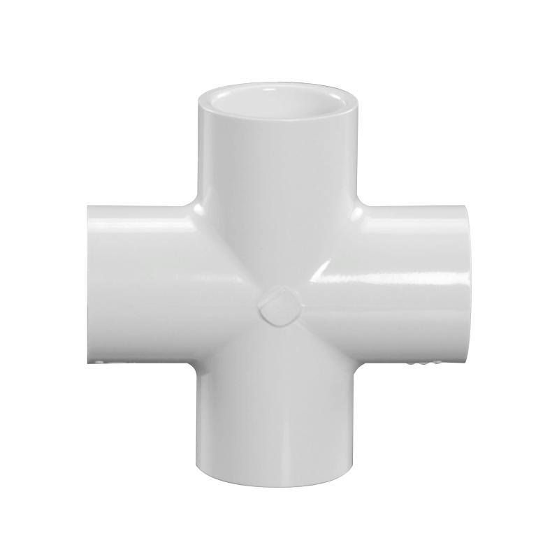 1" Schedule 40 White PVC Socket Cross