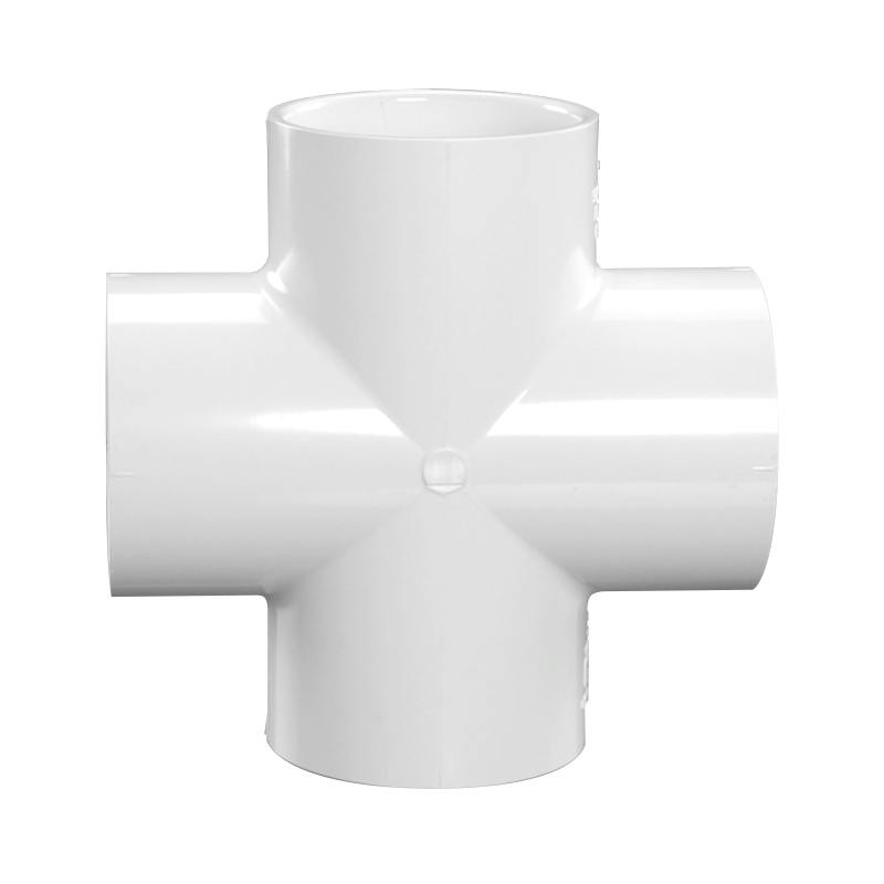 3" Schedule 40 White PVC Socket Cross