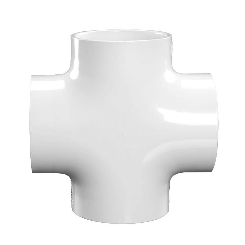 4" Schedule 40 White PVC Socket Cross