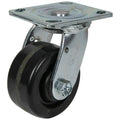 Black Phenolic Swivel Caster with 4" OD x 2" W Wheel & Top-Plate Mount