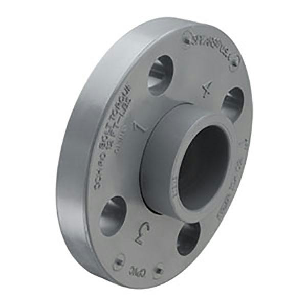6" Schedule 80 Gray CPVC Socket Van Stone Flange with Plastic Ring