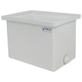 22 Gallon Natural LLDPE Rectangular Tamco® Heavy-Duty Tank with Internal Flange & 3/4" Polypropylene Bulkhead Fitting - 24" L x 18" W x 12" Hgt. (Cover Sold Separately)