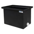 20 Gallon Black LLDPE Rectangular Tamco® Heavy-Duty Tank with Internal Flange & 3/4" Polypropylene Bulkhead Fitting - 18" L x 12" W x 24" Hgt. (Cover Sold Separately)