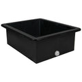 46 Gallon Black LLDPE Rectangular Tamco® Heavy-Duty Tank with External Flange & 3/4" Polypropylene Bulkhead Fitting - 30" L x 30" W x 12" Hgt. (Cover Sold Separately)