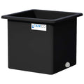 115 Gallon Black LLDPE Rectangular Tamco® Heavy-Duty Tank with External Flange & 2" Polypropylene Bulkhead Fitting - 30" L x 30" W x 30" Hgt. (Cover Sold Separately)