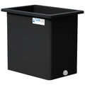 135 Gallon Black LLDPE Rectangular Tamco® Heavy-Duty Tank with External Flange & 2" Polypropylene Bulkhead Fitting - 36" L x 24" W x 36" Hgt. (Cover Sold Separately)