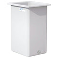 140 Gallon Natural LLDPE Rectangular Tamco® Heavy-Duty Tank with External Flange & 2" Polypropylene Bulkhead Fitting - 30" L x 24" W x 48" Hgt. (Cover Sold Separately)