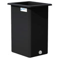 140 Gallon Black LLDPE Rectangular Tamco® Heavy-Duty Tank with External Flange & 2" Polypropylene Bulkhead Fitting - 30" L x 24" W x 48" Hgt. (Cover Sold Separately)