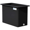 160 Gallon Black LLDPE Rectangular Tamco® Heavy-Duty Tank with External Flange & 2" Polypropylene Bulkhead Fitting - 48" L x 24" W x 36" Hgt. (Cover Sold Separately)