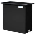 220 Gallon Black LLDPE Rectangular Tamco® Heavy-Duty Tank with External Flange & 2" Polypropylene Bulkhead Fitting - 48" L x 24" W x 48" Hgt. (Cover Sold Separately)