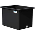 270 Gallon Black LLDPE Rectangular Tamco® Heavy-Duty Tank with External Flange & 2" Polypropylene Bulkhead Fitting - 48" L x 36" W x 36" Hgt.