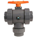 3" TW Series 3 -Way Valve, Threaded True Union