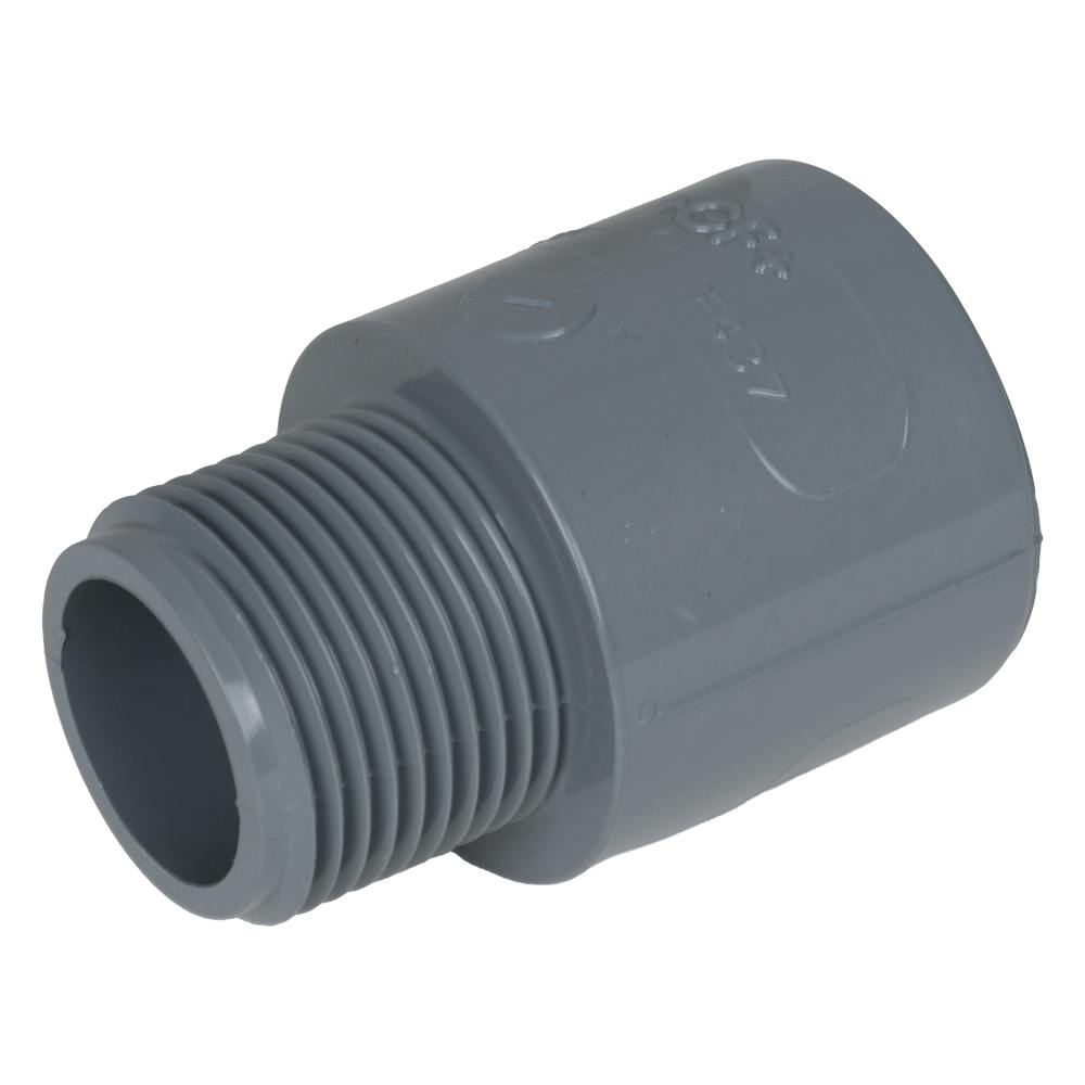 3/4" Light Gray Schedule 80 CPVC Male Adapter Threaded x Socket