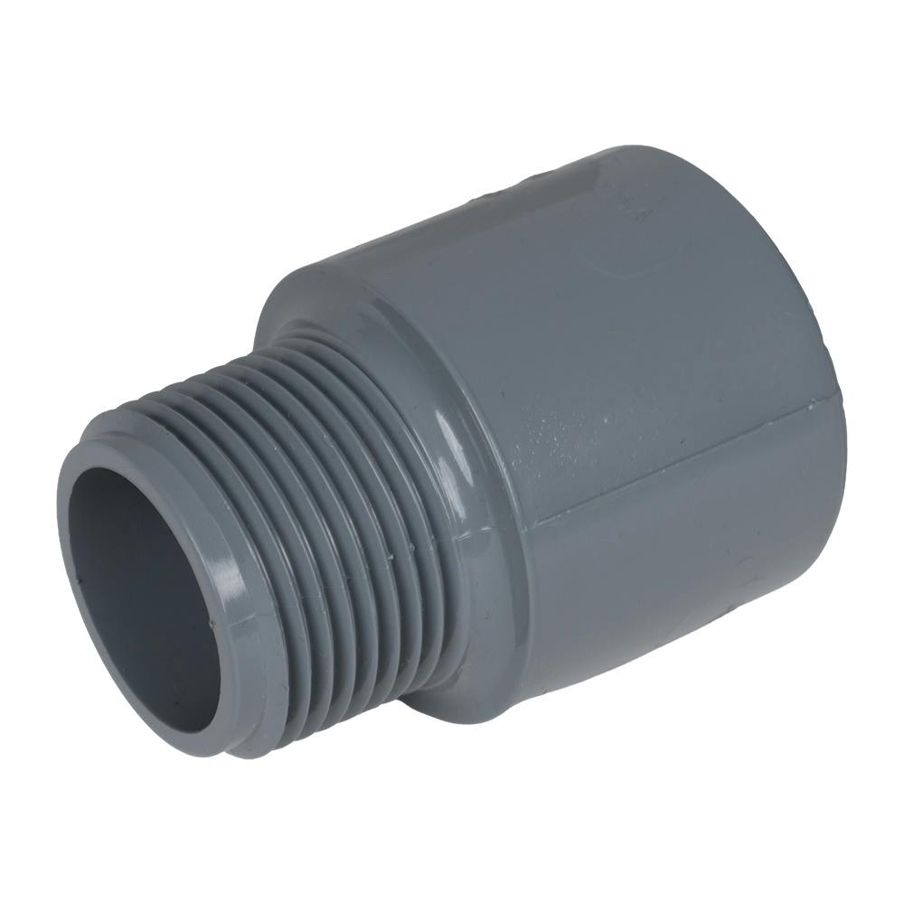 1" Light Gray Schedule 80 CPVC Male Adapter Threaded x Socket