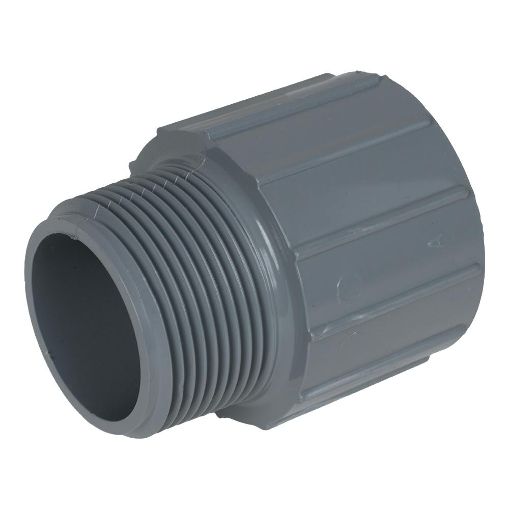 1-1/4" Light Gray Schedule 80 CPVC Male Adapter Threaded x Socket