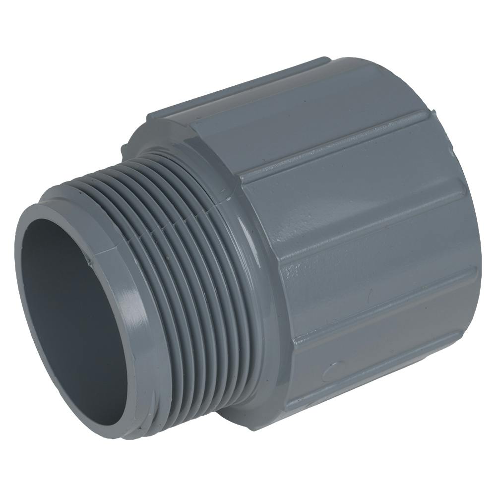 1-1/2" Light Gray Schedule 80 CPVC Male Adapter Threaded x Socket