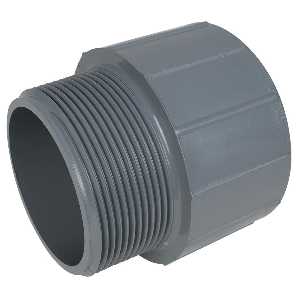 3" Light Gray Schedule 80 CPVC Male Adapter Threaded x Socket