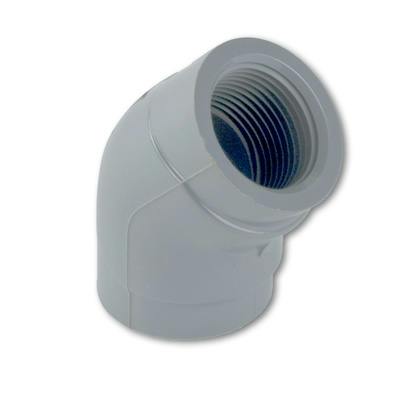 3/8" Light Gray Schedule 80 CPVC Threaded 45° Elbow