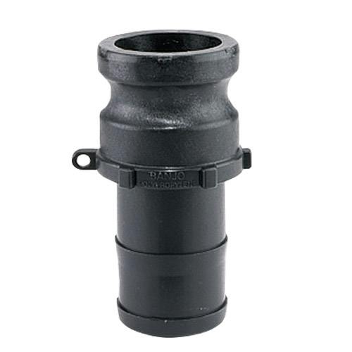 1" Male Adapter x 1" Hose Barb Banjo® Black Fiberglass-Reinforced Polypropylene Quick Disconnect Coupling