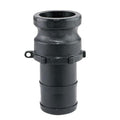 1-1/2" Male Adapter x 1-1/2" Hose Barb Banjo® Black Fiberglass-Reinforced Polypropylene Quick Disconnect Coupling