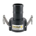 2" Female Coupler x 1-1/2" Hose Barb Banjo® Black Fiberglass-Reinforced Polypropylene Quick Disconnect Coupling