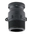 3/4" Male Adapter x 3/4" MNPT Banjo® Black Fiberglass-Reinforced Polypropylene Quick Disconnect Coupling
