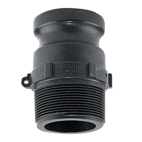 1-1/2" Male Adapter x 1-1/2" MNPT Banjo® Black Fiberglass-Reinforced Polypropylene Quick Disconnect Coupling