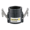3" Female Coupler x 3" FNPT Banjo® Black Fiberglass-Reinforced Polypropylene Quick Disconnect Coupling