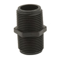 3/4" MNPT x Short Banjo® Black Fiberglass-Reinforced Polypropylene Pipe Nipple