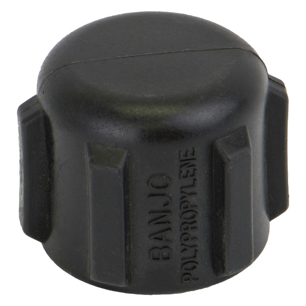 1/2" FNPT Banjo® Black Fiberglass-Reinforced Polypropylene Pipe Cap