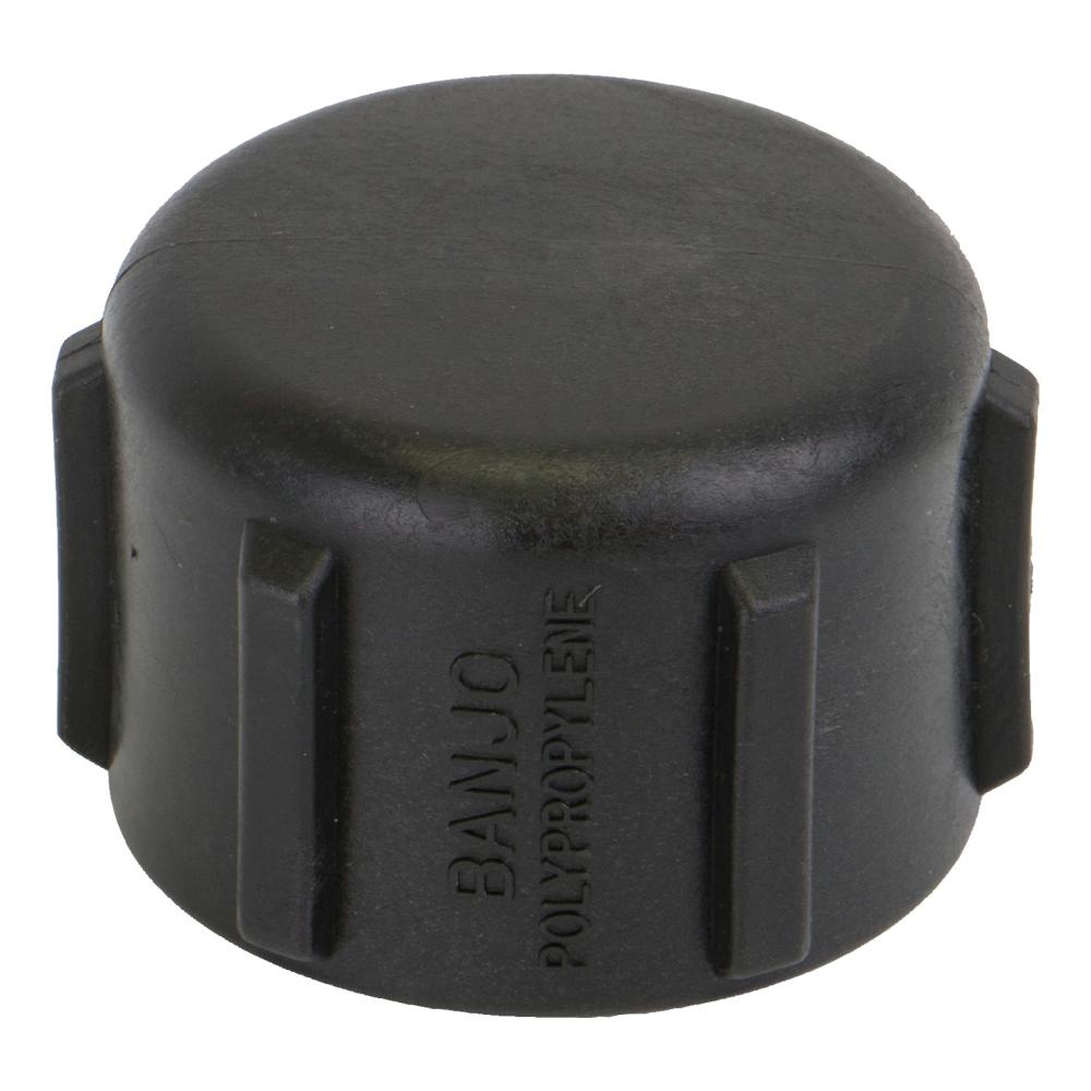 1-1/4" FNPT Banjo® Black Fiberglass-Reinforced Polypropylene Pipe Cap