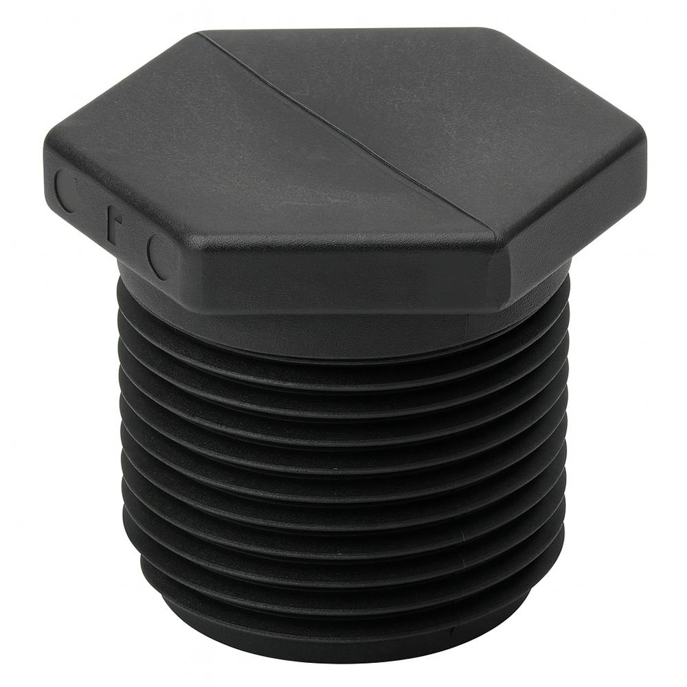 1" MNPT Banjo® Black Fiberglass-Reinforced Polypropylene Pipe Plug