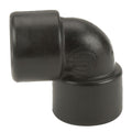 3/4" FNPT x 3/4" FNPT Banjo® Black Fiberglass-Reinforced Polypropylene 90° Pipe Elbow