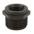 1-1/2" MNPT x 1" FNPT Banjo® Black Fiberglass-Reinforced Polypropylene Reducer Bushing