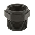 1-1/2" MNPT x 1-1/4" FNPT Banjo® Black Fiberglass-Reinforced Polypropylene Reducer Bushing