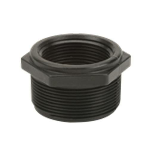 2" MNPT x 1-1/2" FNPT Banjo® Black Fiberglass-Reinforced Polypropylene Reducer Bushing