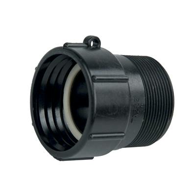 2" Male Adapter x 2" Buttress Banjo® Black Fiberglass-Reinforced Polypropylene IBC Tank Fitting with Santoprene™ Gasket