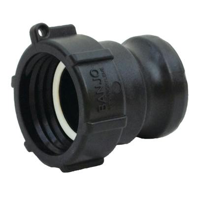 2" Male Adapter x 2" Buttress Banjo® Black Fiberglass-Reinforced Polypropylene Quick Disconnect Coupling with Santoprene™ Gasket