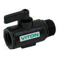 1/2" FNPT x 1" MNPT Banjo® Black Fiberglass-Reinforced Polypropylene Micro Valve for 1" Drain Plug