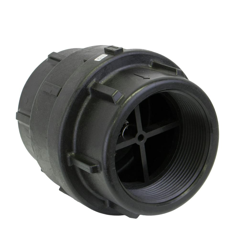 3" FNPT Full Port Banjo® Black Fiberglass-Reinforced Polypropylene Check Valve with EPDM Seal