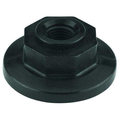 1" Manifold Flange Banjo® Black Fiberglass-Reinforced Polypropylene Plug with 1/4" FNPT Through Port